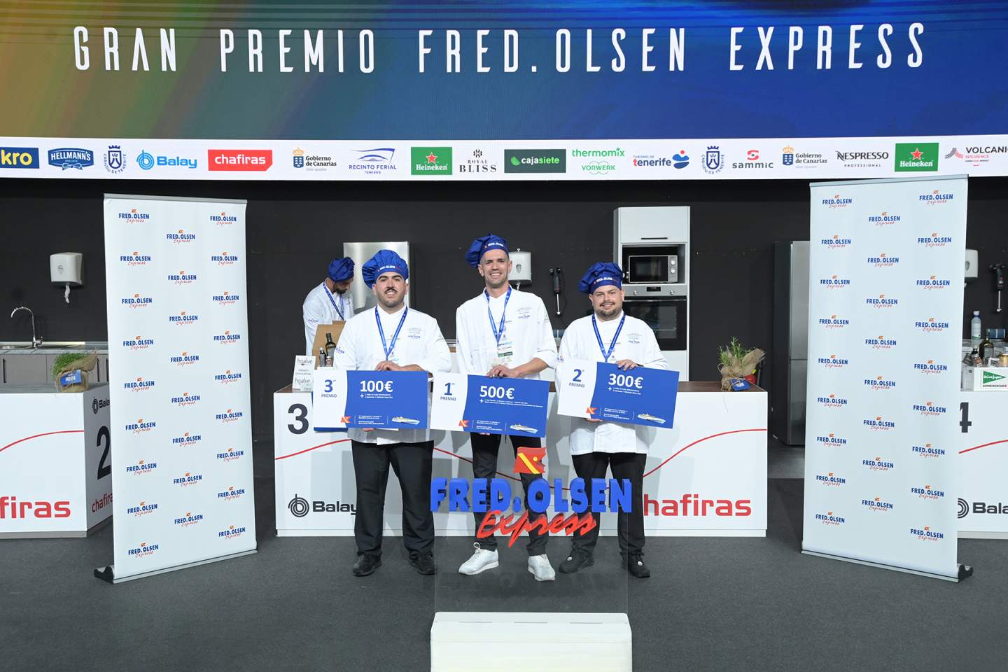 Imagen del podio del 11&ordm; Campeonato de Canarias de Bocadillos Canarios de Autor Gran Premio Fred Olsen Express