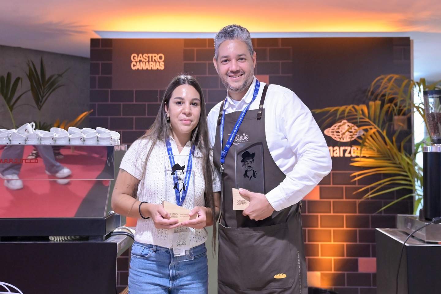 Guillermo Mijares y Miriam Arico, de Boutique Relieve, ganan el mejor espresso y capuchino del I Campeonato de Canarias de Baristas Gran Premio La Marzocco - El Café de Don Manuel